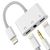 Переходник  MH035, Lightning - Jack 3.5/Dual Lightning, 10 см, белый 
