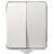  Выключатель SMARTBUY Сатурн SBE-04g-10-SW2-0 наружная установка 2-клавишный 10А, IP54, белый, 18/216 