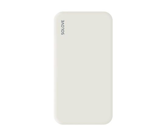  Аккумулятор внешний резервный Xiaomi (Mi) Solove 10000mAh Type-C с 2xUSB выходом, кожаный чехол (001M+ White RUS) (белый) 