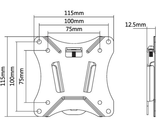  13"-27" Кронштейн Ultramounts UM 810F Фиксированный Черный макс.25кг 