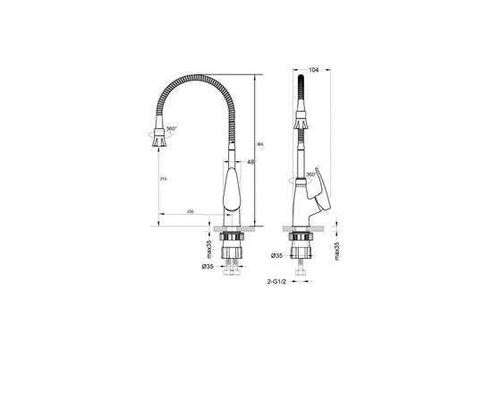  Смеситель для кухни LEMARK Linara (LM0413C) гиб. излив, хром 