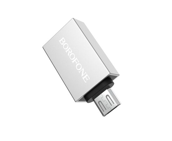  OTG переходник BOROFONE BV2 Micro USB (серебро) 