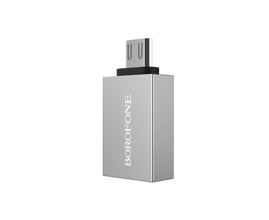  OTG переходник BOROFONE BV2 Micro USB (серебро) 