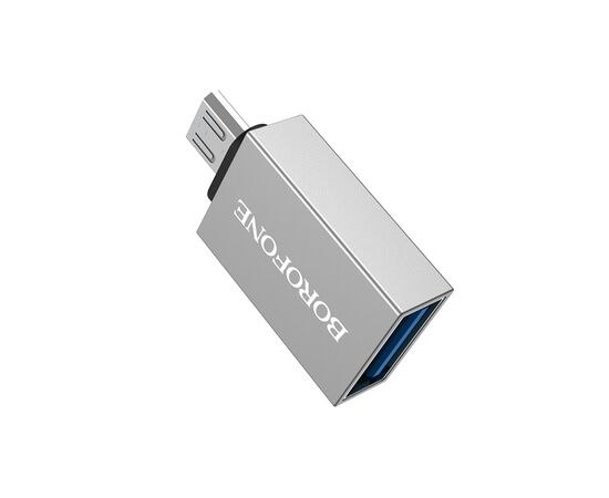  OTG переходник BOROFONE BV2 Micro USB (серебро) 