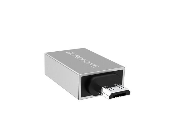  OTG переходник BOROFONE BV2 Micro USB (серебро) 