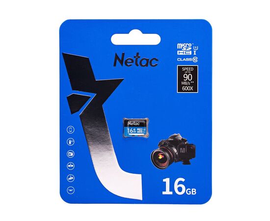  Карта флэш-памяти MicroSD 16 Гб Netac P500  Standard  UHS-I (90 Mb/s) без адаптера (Class 1c(222571) 