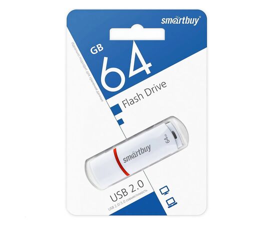  Флэш накопитель USB 64 Гб Smart Buy Crown (white) (95153) 
