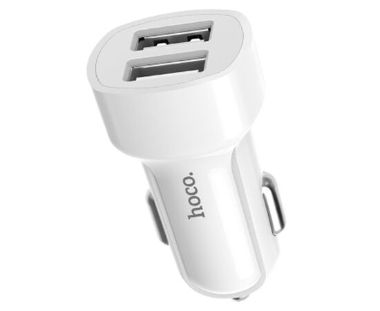  Автомобильное зарядное устройство HOCO Z2A, 2xUSB с Кабелем USB - Lightning, 2.4A, белый 