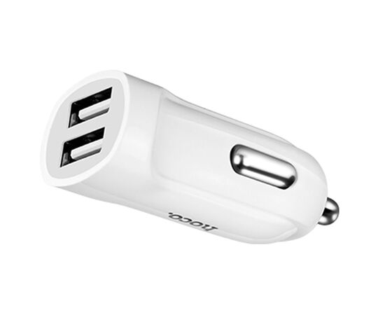 Автомобильное зарядное устройство HOCO Z2A, 2xUSB с Кабелем USB - Lightning, 2.4A, белый 
