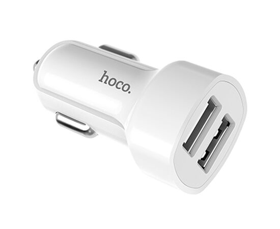  Автомобильное зарядное устройство HOCO Z2A, 2xUSB с Кабелем USB - Lightning, 2.4A, белый 