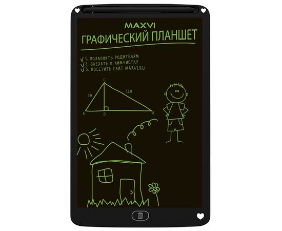  LCD планшет для заметок и рисования Maxvi MGT-03 black 