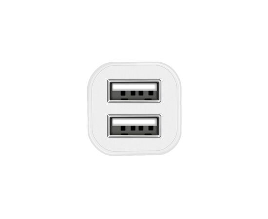  Автомобильное зарядное устройство HOCO Z12 Elite, 2xUSB с Кабелем USB - Lightning, 2.4A, белый 
