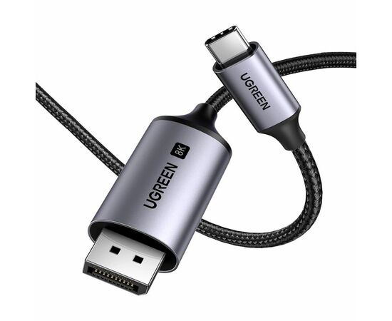  Кабель UGREEN CM556 (25158) USB-C To DP Cable(8K) 2M Silver 