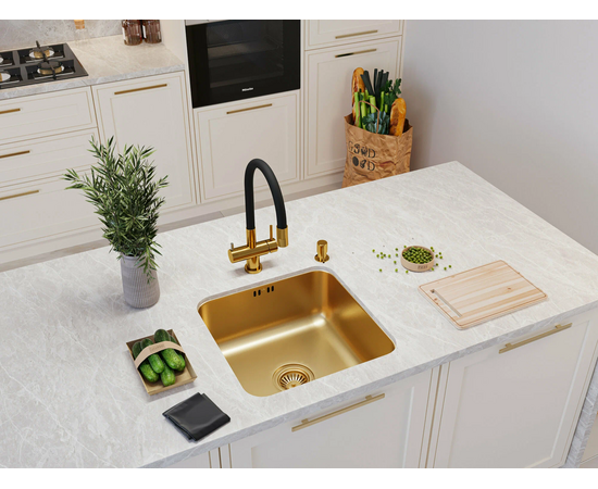  Смеситель для кухни EMAR ЕС-3015 PVD Golden 