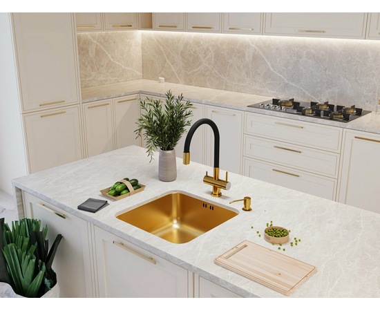  Смеситель для кухни EMAR ЕС-3015 PVD Golden 