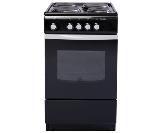  Плита Электрическая De Luxe 5004.12э черный эмаль, 85x50x50см, 4 конфорки, духовка 43л 