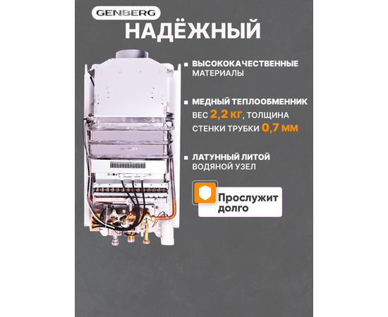  Газовая колонка GENBERG 210.01 Декор 10 л. Тропический лист 