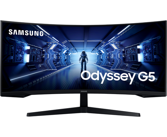  Монитор Samsung Odyssey G5 Curved 34" 1000R, UWQHD 3440x1440, 165Hz, 21:9, VA, 1ms, 250cd, HDMI, DP, C34G55TWWI (LC34G55TWWIXCI) черный 