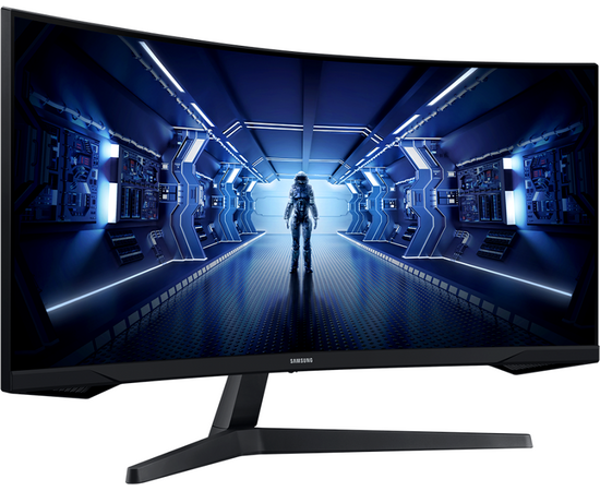  Монитор Samsung Odyssey G5 Curved 34" 1000R, UWQHD 3440x1440, 165Hz, 21:9, VA, 1ms, 250cd, HDMI, DP, C34G55TWWI (LC34G55TWWIXCI) черный 
