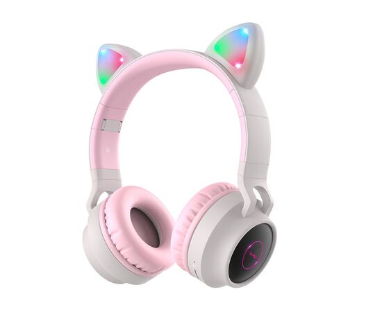 Наушники полноразмерные bluetooth HOCO W27 Cat ear (серый) 