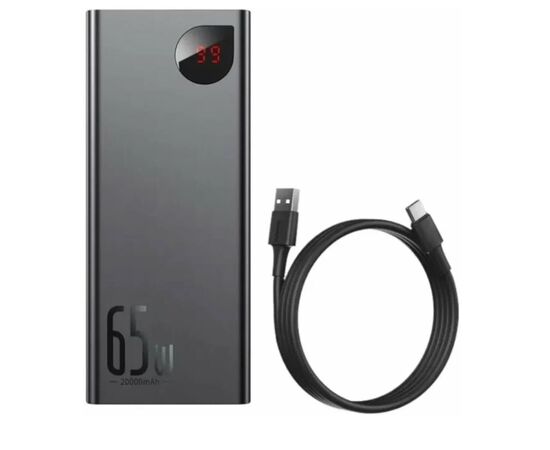  Внешний аккумулятор Baseus PPIMDA-D01 Adaman Metal Digital Display Quick Charge Power Bank 65W 20000mAh Black 