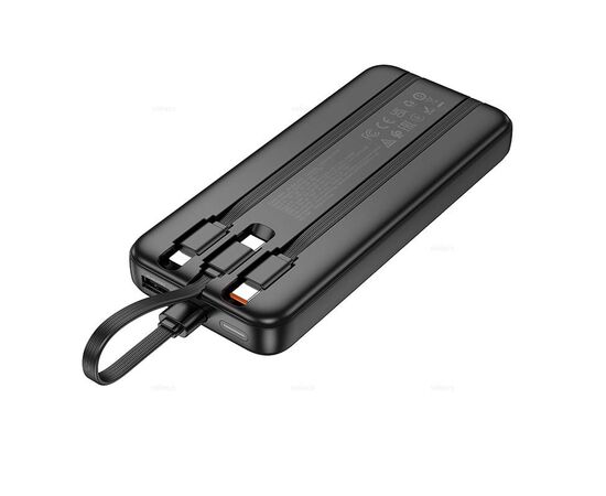  Аккумулятор внешний резервный HOCO J132 Sabio 22.5W+PD20W fully compatible power bank with 3 cables(10000mAh) (черный) 
