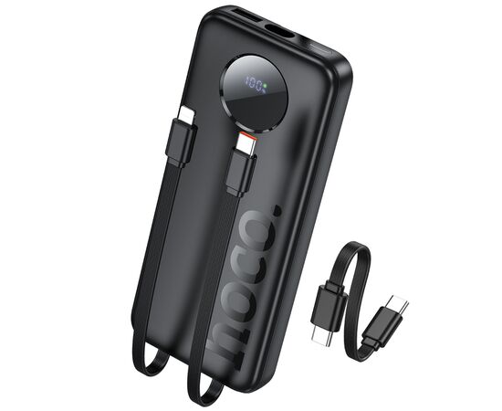  Аккумулятор внешний резервный HOCO J132 Sabio 22.5W+PD20W fully compatible power bank with 3 cables(10000mAh) (черный) 