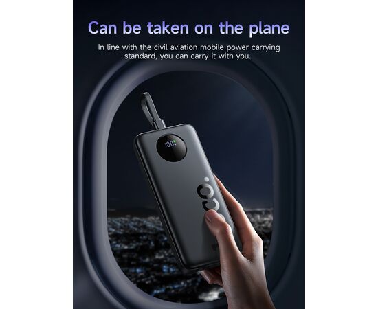  Аккумулятор внешний резервный HOCO J132 Sabio 22.5W+PD20W fully compatible power bank with 3 cables(10000mAh) (черный) 