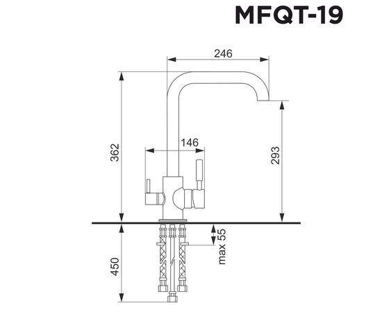  Кухонный смеситель MAUNFELD MFQT-19DGR темно-серый 