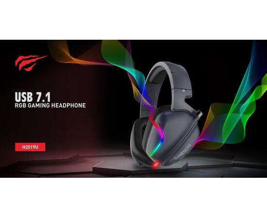  Гарнитура игровая с RGB подсветкой HAVIT GAMENOTE HV-H2019U 7.1 Gaming Синяя 
