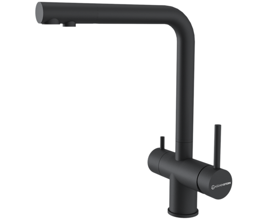  Смеситель для кухни KUCHENSTERN Fokus-FS 401BL40 нерж, черный 