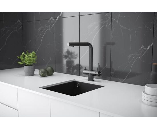  Смеситель для кухни KUCHENSTERN Fokus-FS 401BL40 нерж, черный 