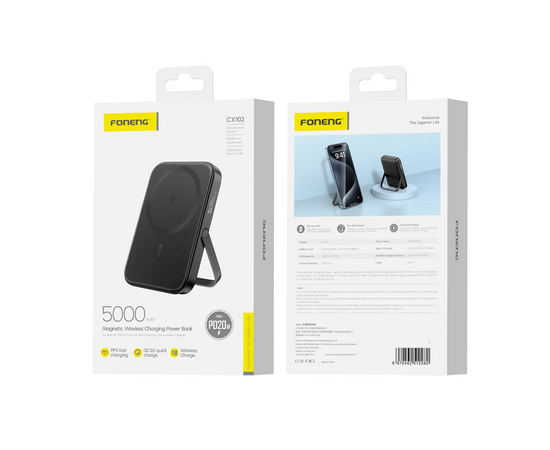  Внешний аккумулятор Foneng CX102 Magnetic 5000 mAh 15W (Black) 