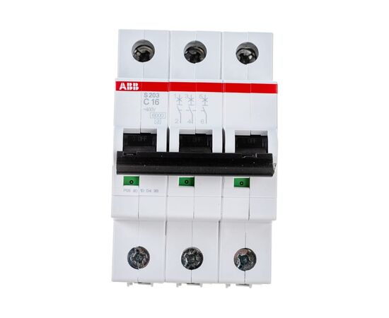  Выключатель автоматический ABB S203 C16 (2CDS253001R0164) 3-полюсной 