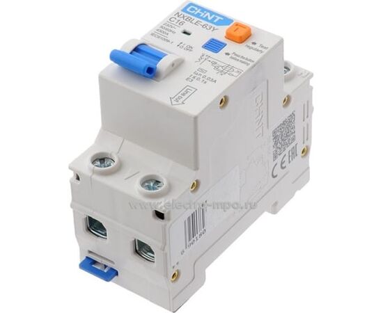  Дифавтомат CHINT NXBLE-63Y (105541) 1P+N 10А 30mA электронный тип AС, х-ка С, 4.5kA 
