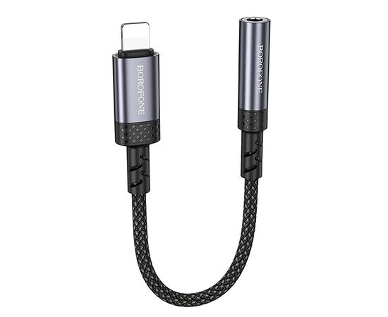  Переходник Jack 3.5 (м) - Lightning (п) Borofone BV24 Graceful (metal grey) (240963) 