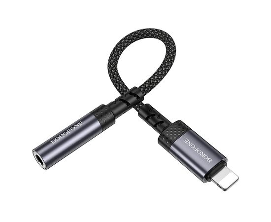  Переходник Jack 3.5 (м) - Lightning (п) Borofone BV24 Graceful (metal grey) (240963) 