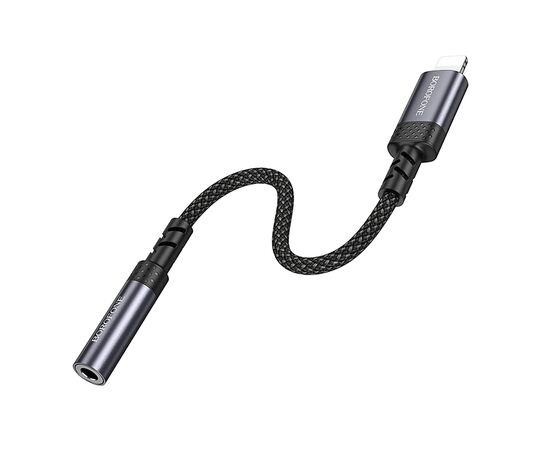  Переходник Jack 3.5 (м) - Lightning (п) Borofone BV24 Graceful (metal grey) (240963) 
