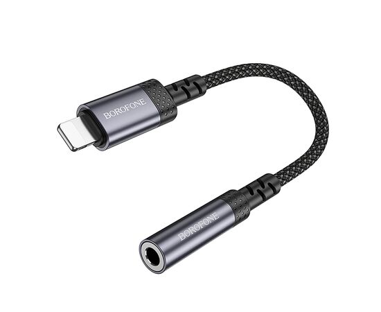  Переходник Jack 3.5 (м) - Lightning (п) Borofone BV24 Graceful (metal grey) (240963) 