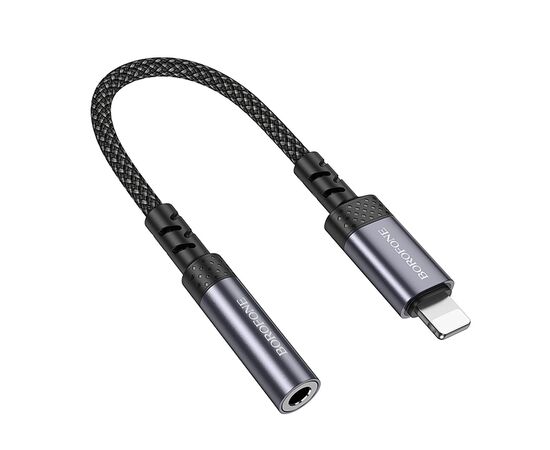  Переходник Jack 3.5 (м) - Lightning (п) Borofone BV24 Graceful (metal grey) (240963) 