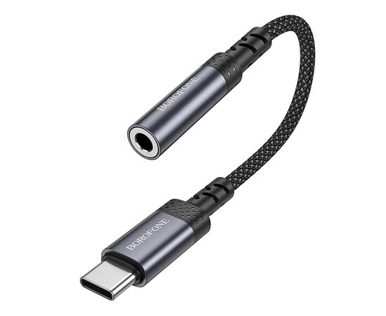  Переходник Jack 3.5 (м) - Type-C (п) Borofone BV24 Graceful (metal grey) (240962) 