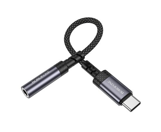  Переходник Jack 3.5 (м) - Type-C (п) Borofone BV24 Graceful (metal grey) (240962) 