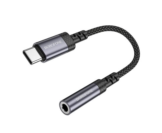  Переходник Jack 3.5 (м) - Type-C (п) Borofone BV24 Graceful (metal grey) (240962) 