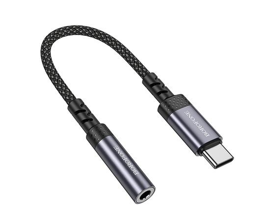  Переходник Jack 3.5 (м) - Type-C (п) Borofone BV24 Graceful (metal grey) (240962) 