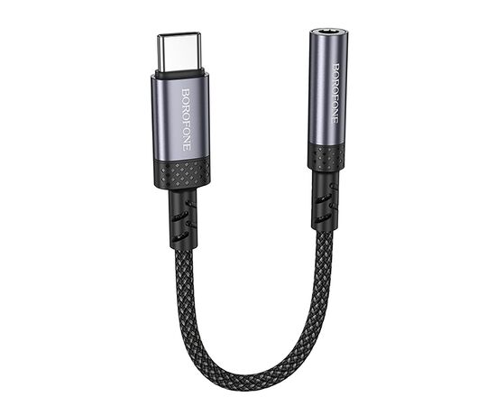 Переходник Jack 3.5 (м) - Type-C (п) Borofone BV24 Graceful (metal grey) (240962) 