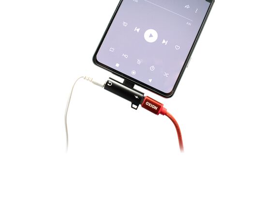  Адаптер Type-C(M) на Jack 3.5мм(F) Type-C(F) чёрный, блистер 