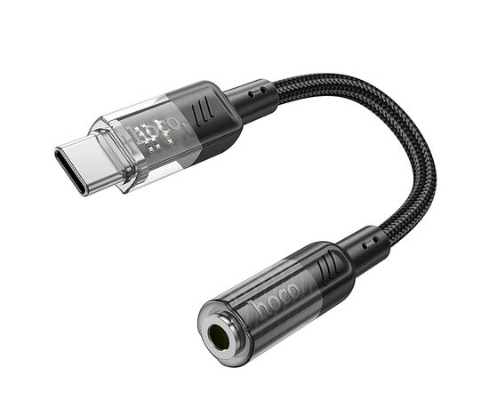  Переходник Jack 3.5 (м) - Type-C (п) Hoco LS37 Spirit 10см (black) (225361) 
