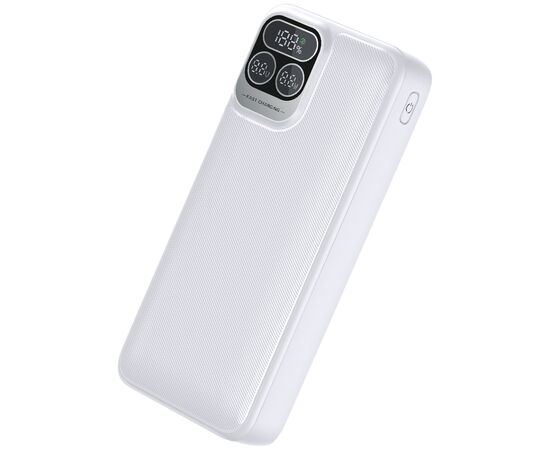  Повербанк Perfeo Atomic Age 20000 mAh/LED дисплей/PD + QC 3.0/Type-C/2 USB/Выход: 5A, max 22.5W/ Белый, (Арт. PF_E1475) 