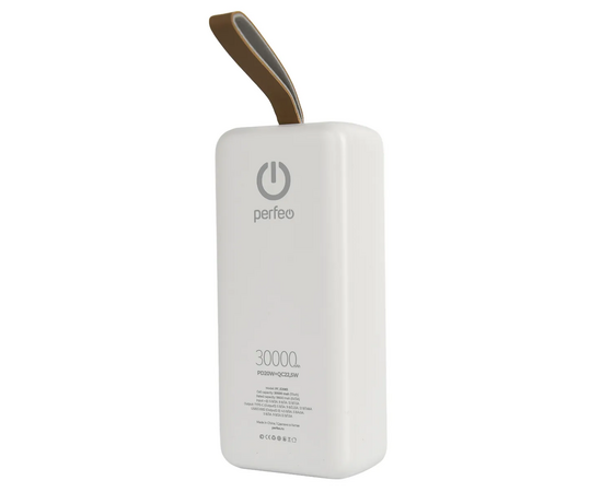  Повербанк Perfeo ENIQUE 30000 mAh/LED дисплей/PD + QC 3.0/Type-C/2 USB/Выход: 5A, max 22.5W/ Белый, (Арт. PF_E2083) 