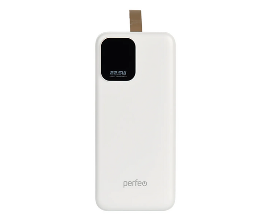  Повербанк Perfeo ENIQUE 30000 mAh/LED дисплей/PD + QC 3.0/Type-C/2 USB/Выход: 5A, max 22.5W/ Белый, (Арт. PF_E2083) 